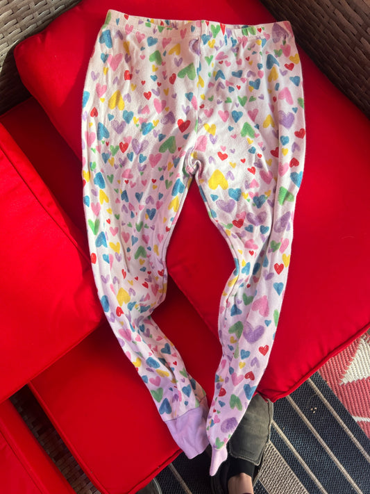 Girl’s Heart Pajama Bottoms , Kids 6/6X