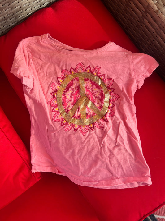 Girl’s Peace Shirt , Kids 5/5T