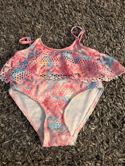 Girl’s Pink/Blue/Yellow Swimsuit, Kids 4/4T