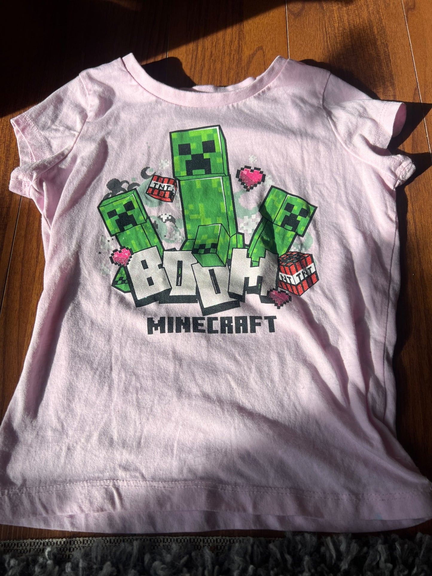 Girl’s Minecraft T-Shirt, Kids 6/6X