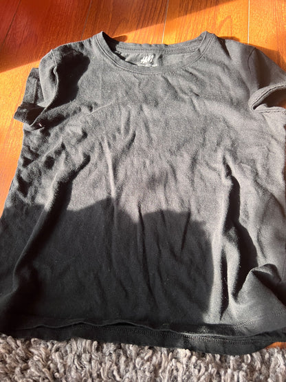 Girl’s Black T-Shirt, Kids 6/6X