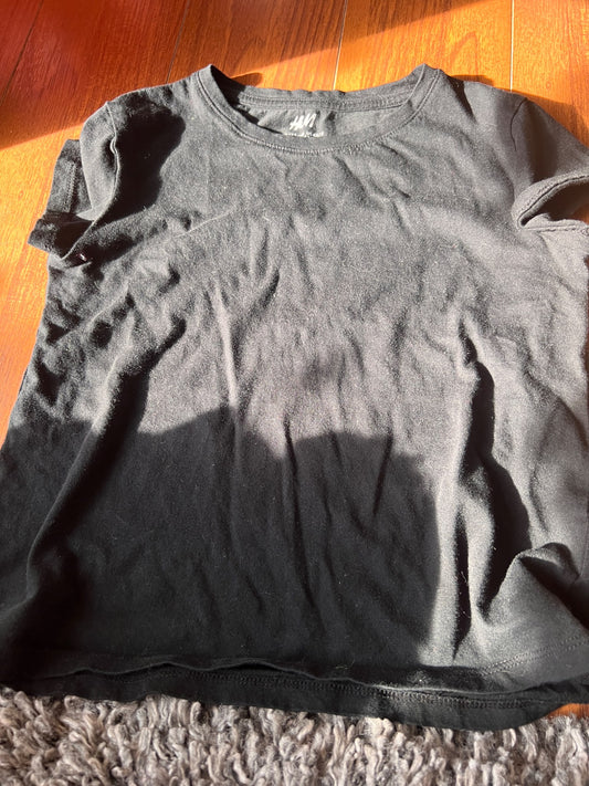 Girl’s Black T-Shirt, Kids 6/6X