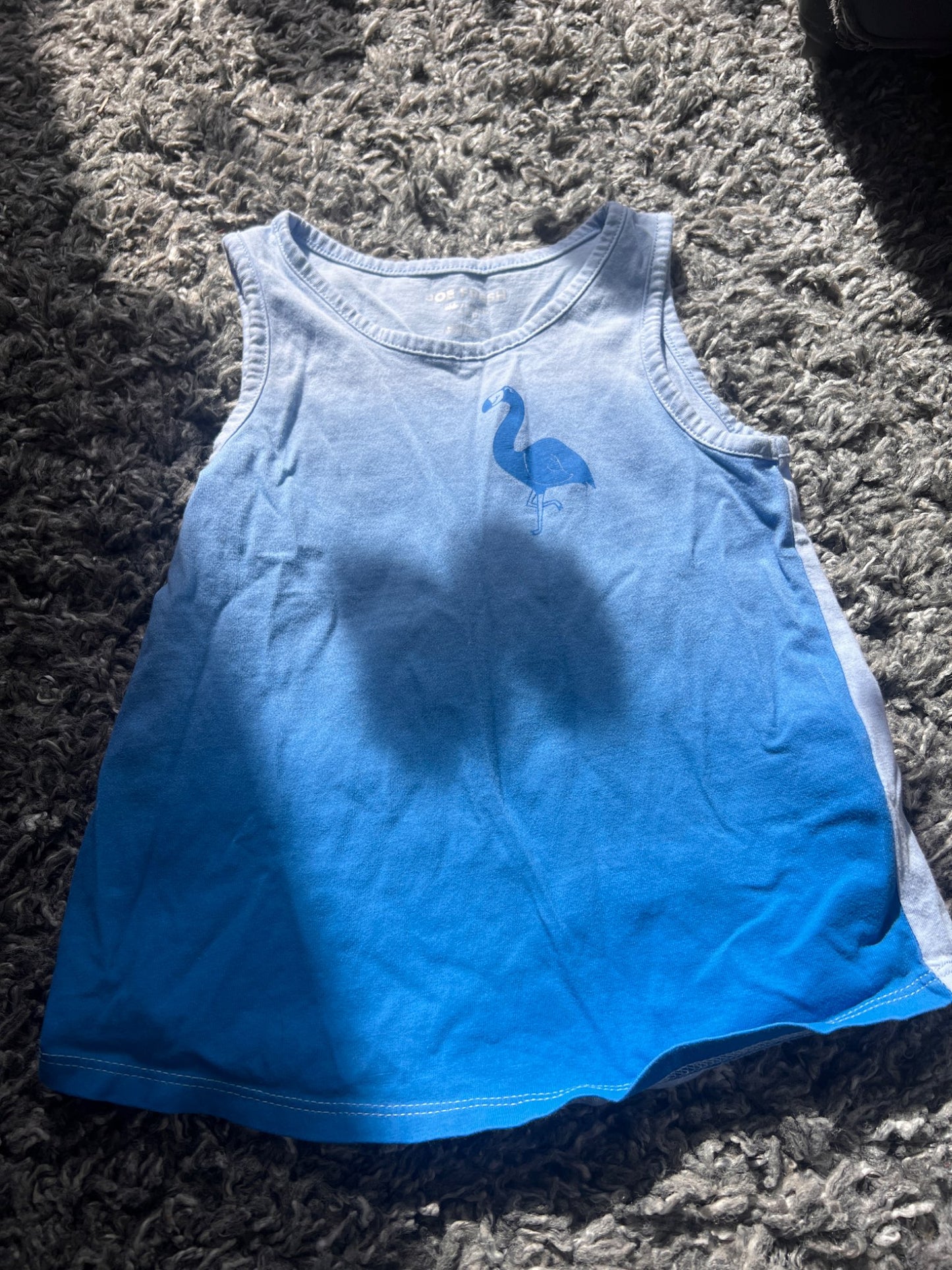 Girl’s Flamingo Blue Tank Top , Kids 5/5T