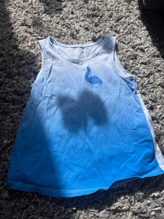Girl’s Flamingo Blue Tank Top , Kids 5/5T