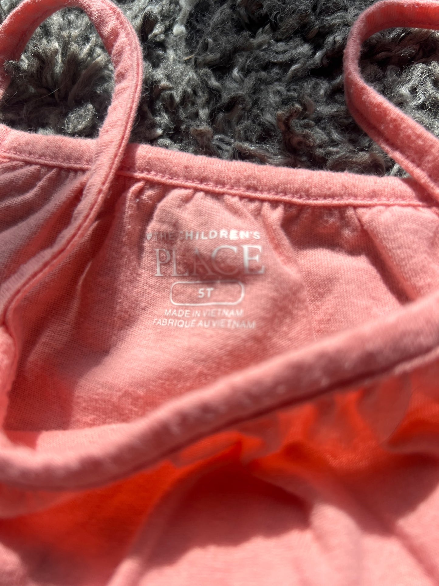 Girl’s Matching Shorts/Tank Top Light Orange/Pink, Kids 5/5T