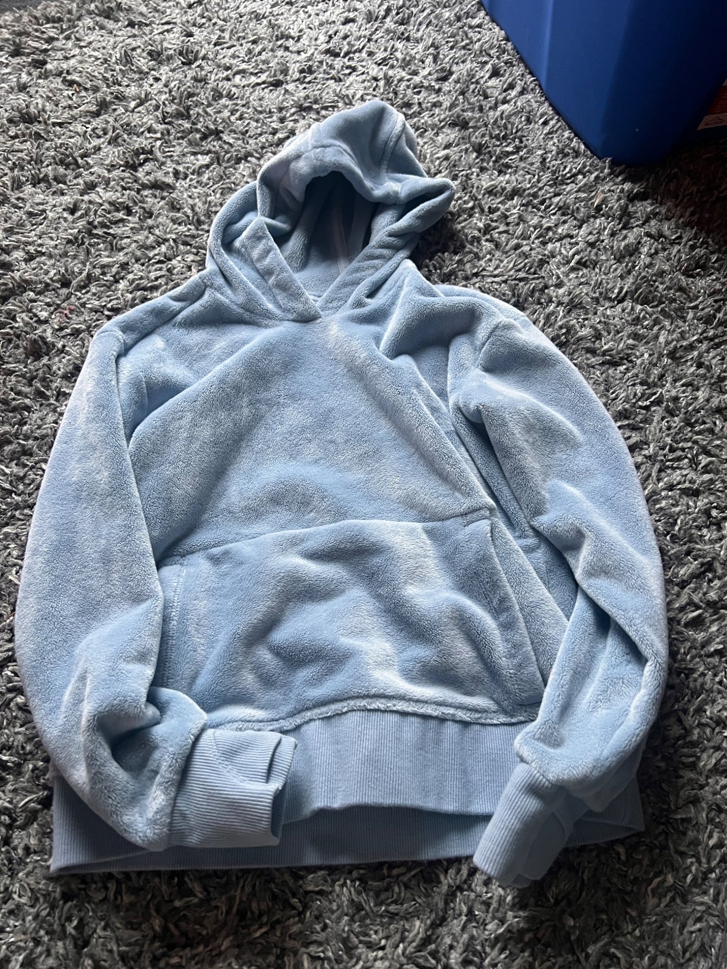 Girl’s Fuzzy Blue Hoodie, Kids 8