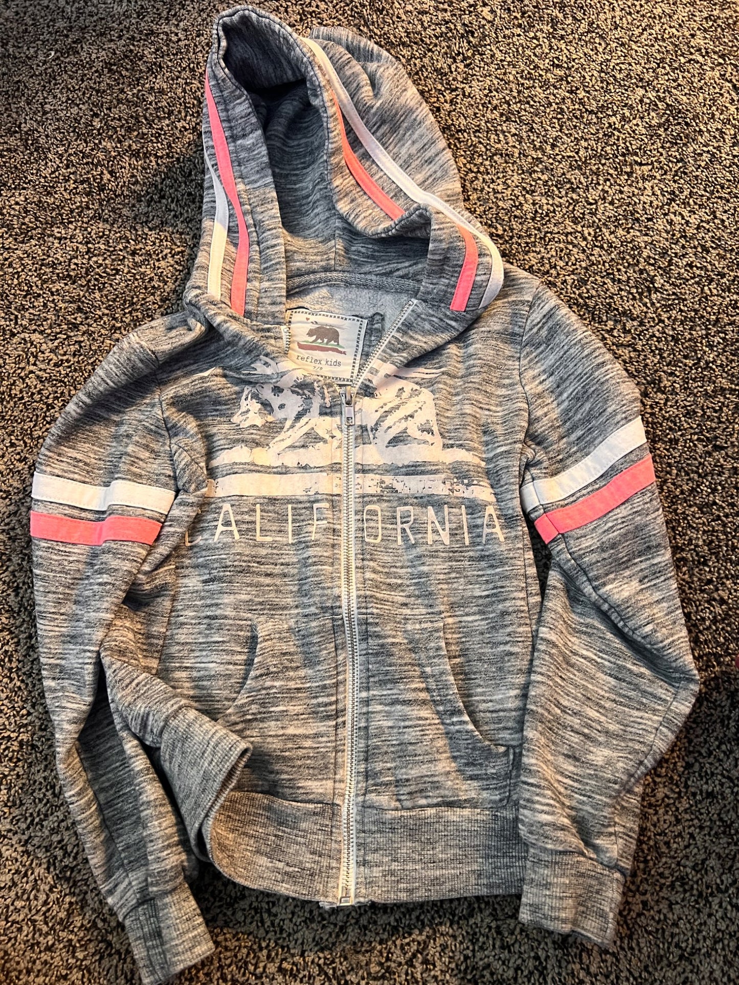 Girl’s California/Bear Zip Up Hoodie, Kids 7