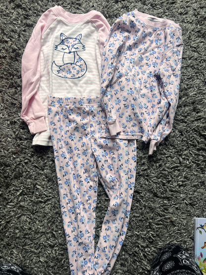 Girl’s Kirkland Fox/Flower Pajamas Set, Kids 6/6X