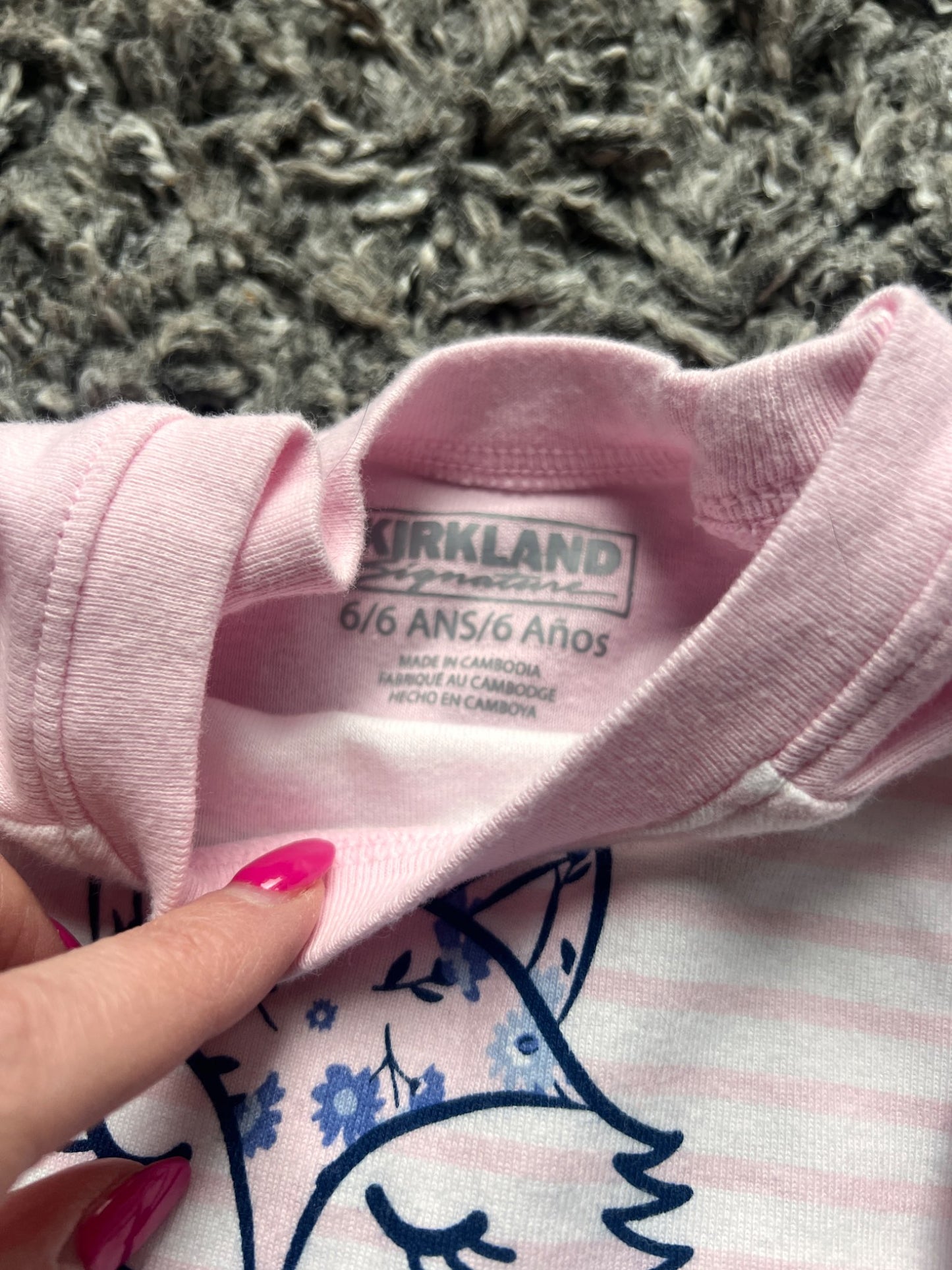 Girl’s Kirkland Fox/Flower Pajamas Set, Kids 6/6X
