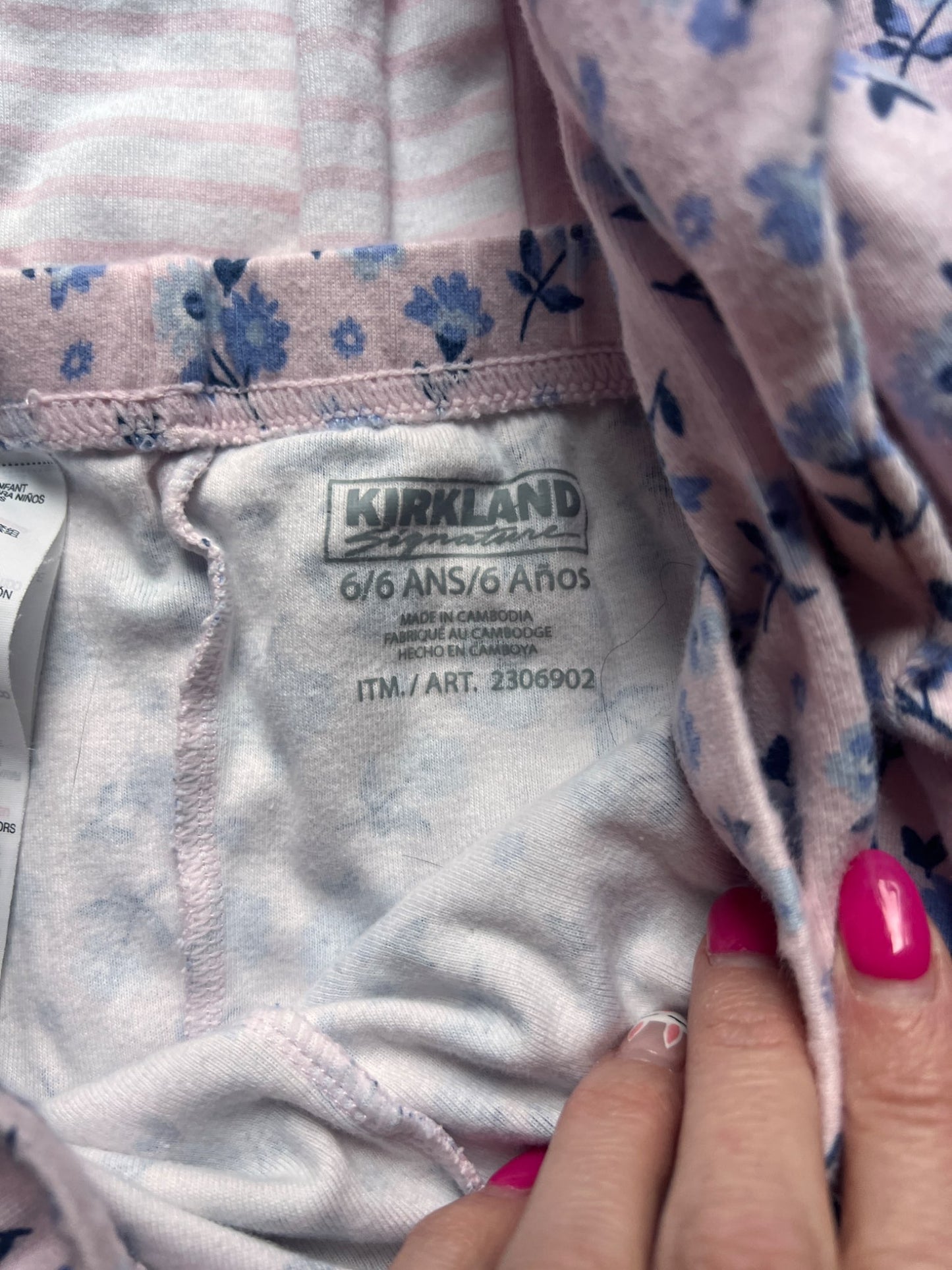 Girl’s Kirkland Fox/Flower Pajamas Set, Kids 6/6X