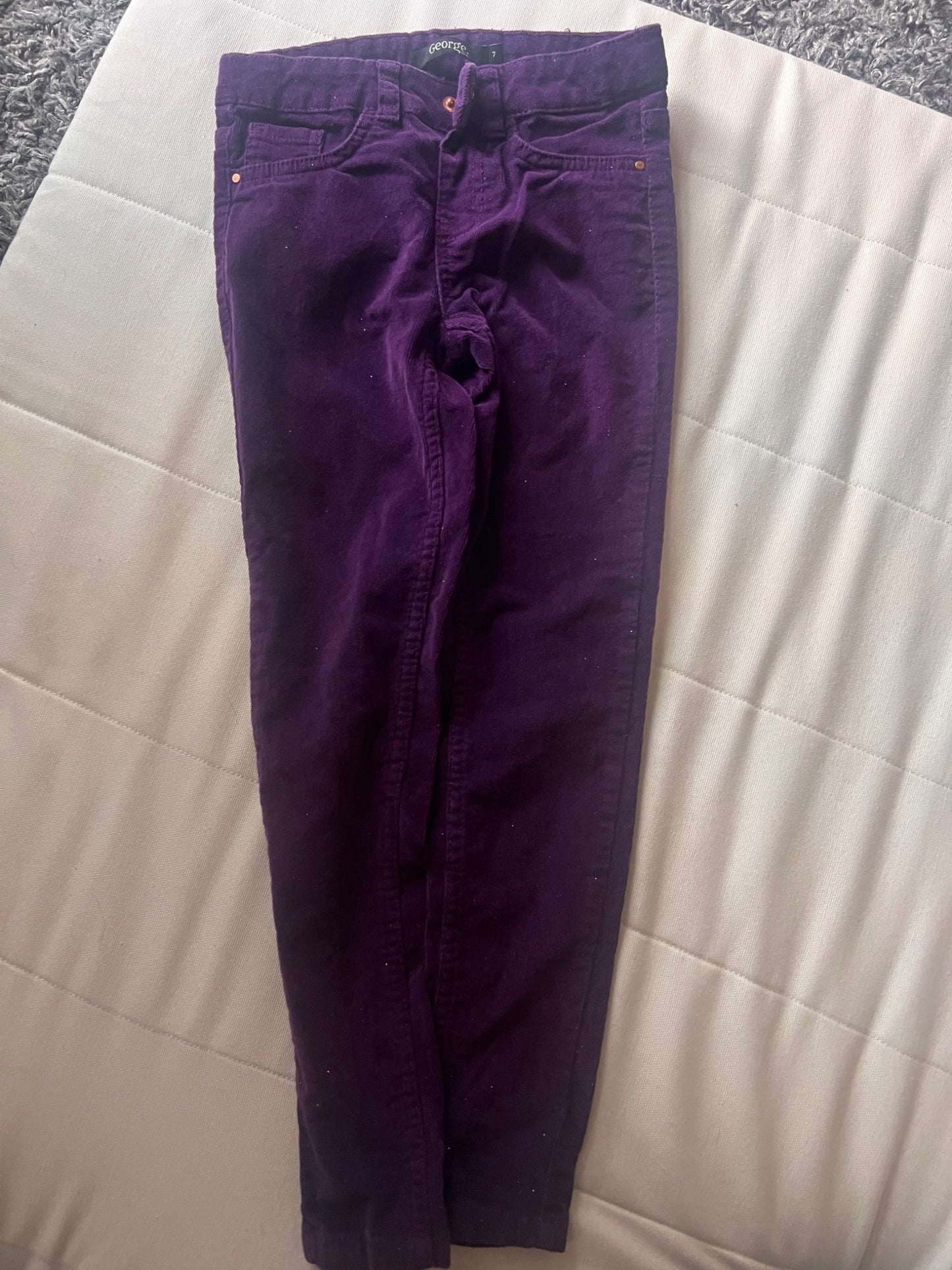 Girl’s Mixed Bundle Purple Corduroy Pants, Kids 7