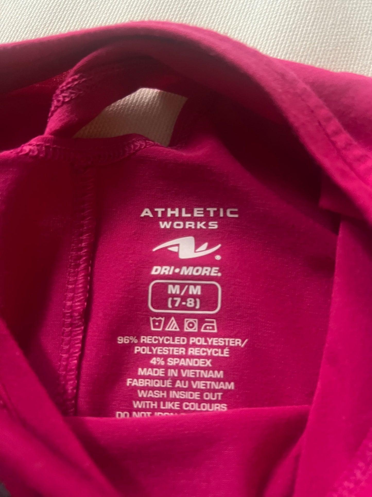 Girl’s Pink Athletic Long Sleeve, Kids 7