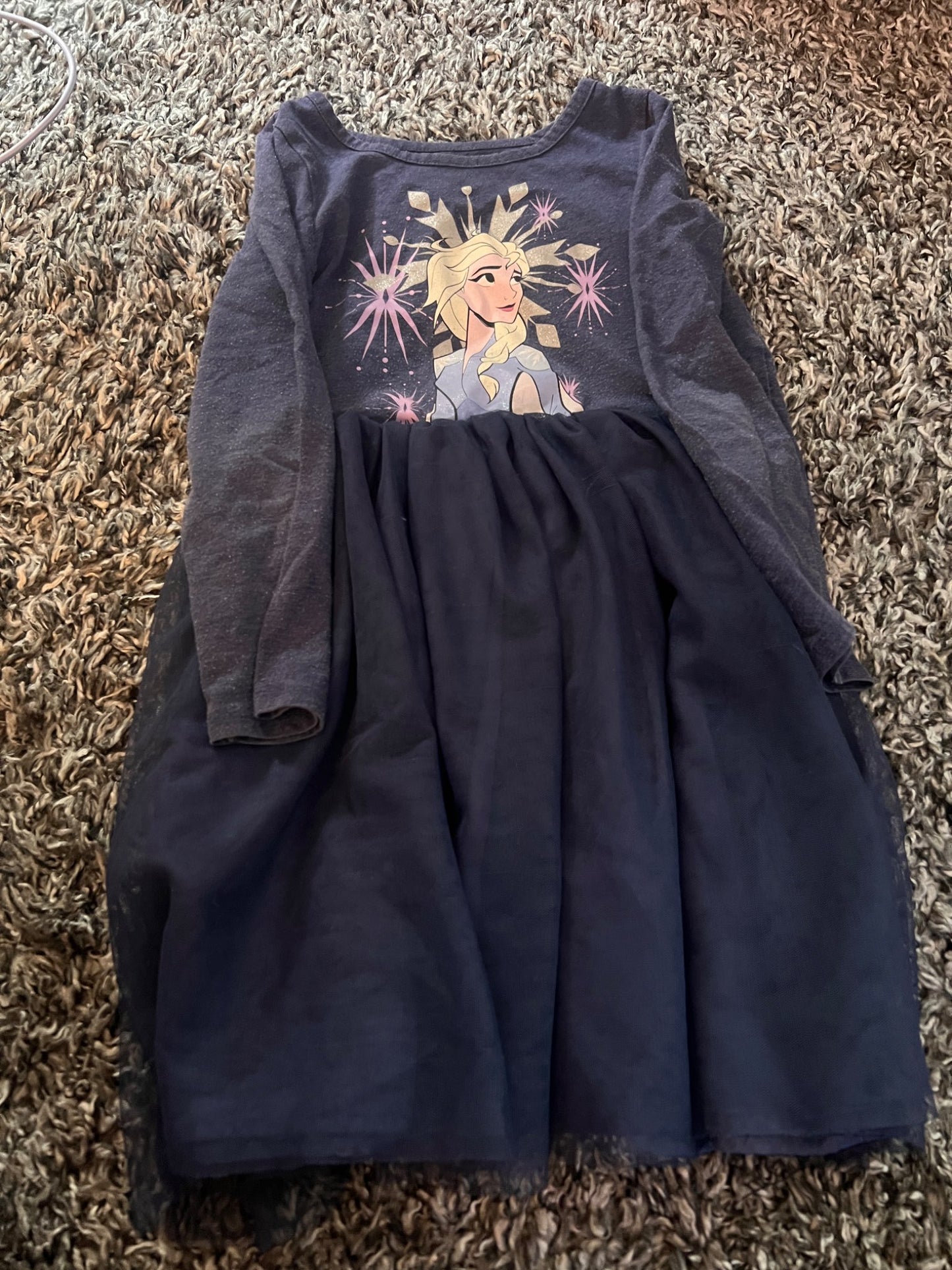 Girl’s Elsa Long Sleeved Dress, Kids 7