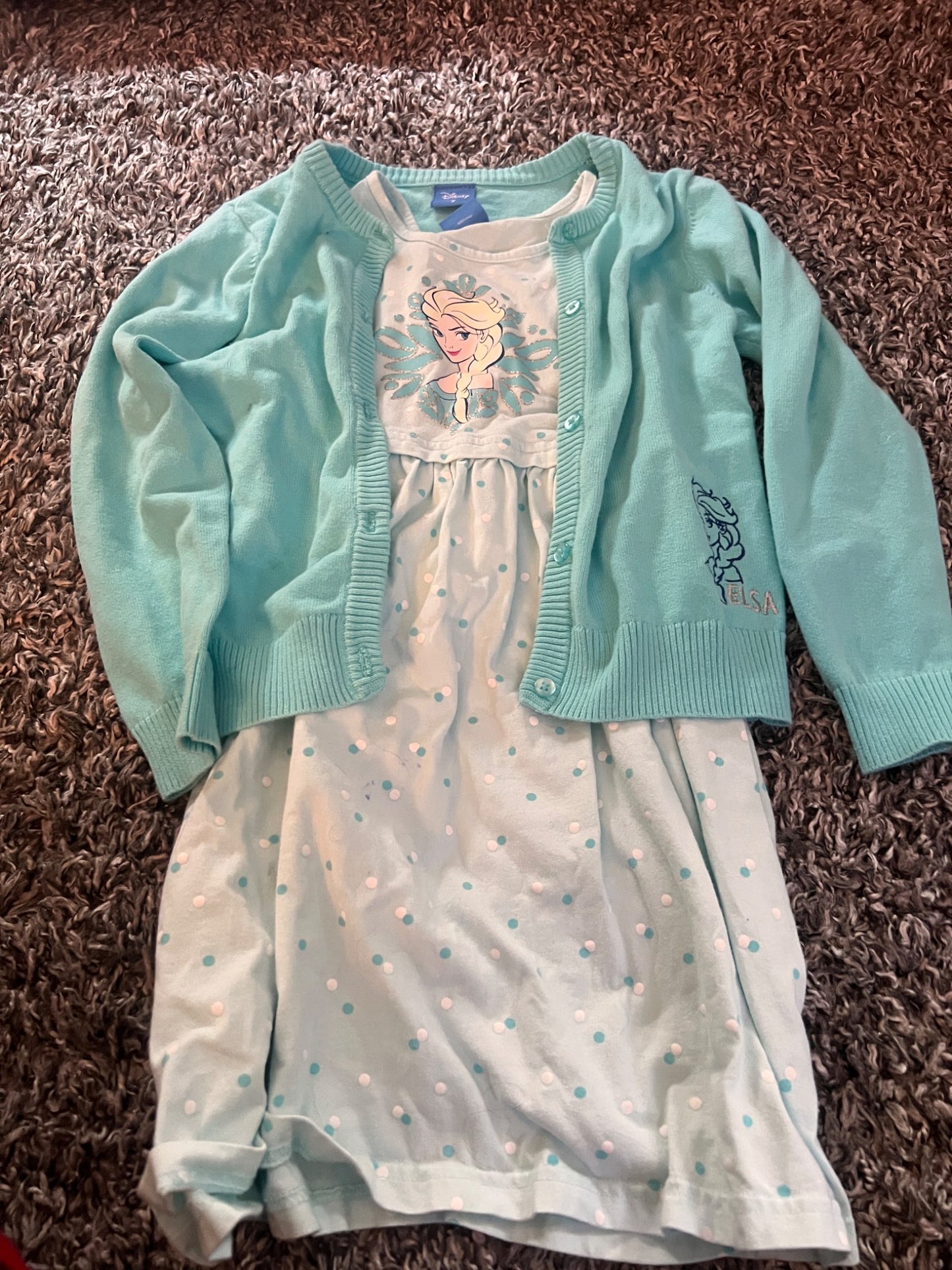 Girl’s Matching Elsa Dress with Sweater, Kids 7