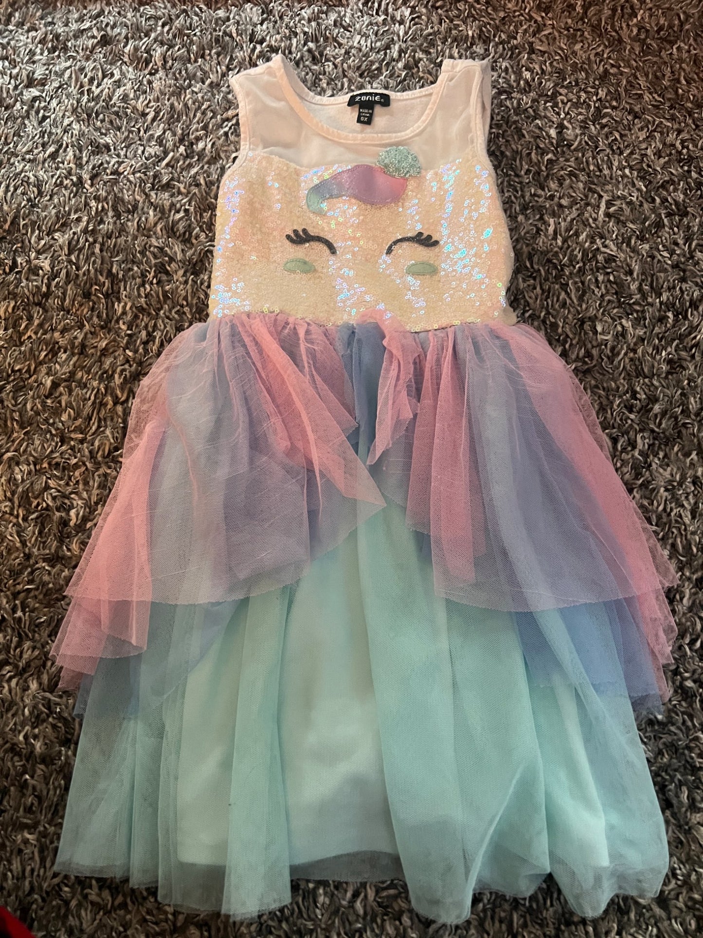 Girl’s Unicorn/Tulle Dress , Kids 6/6X