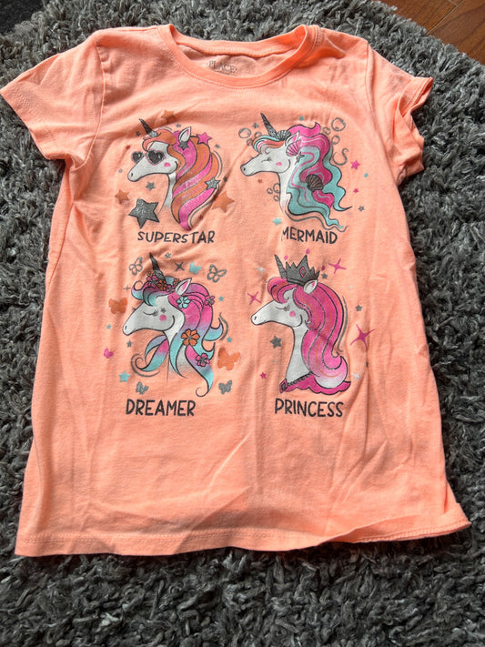 Girl’s Unicorn T Shirt Sz 7/8, Kids 7