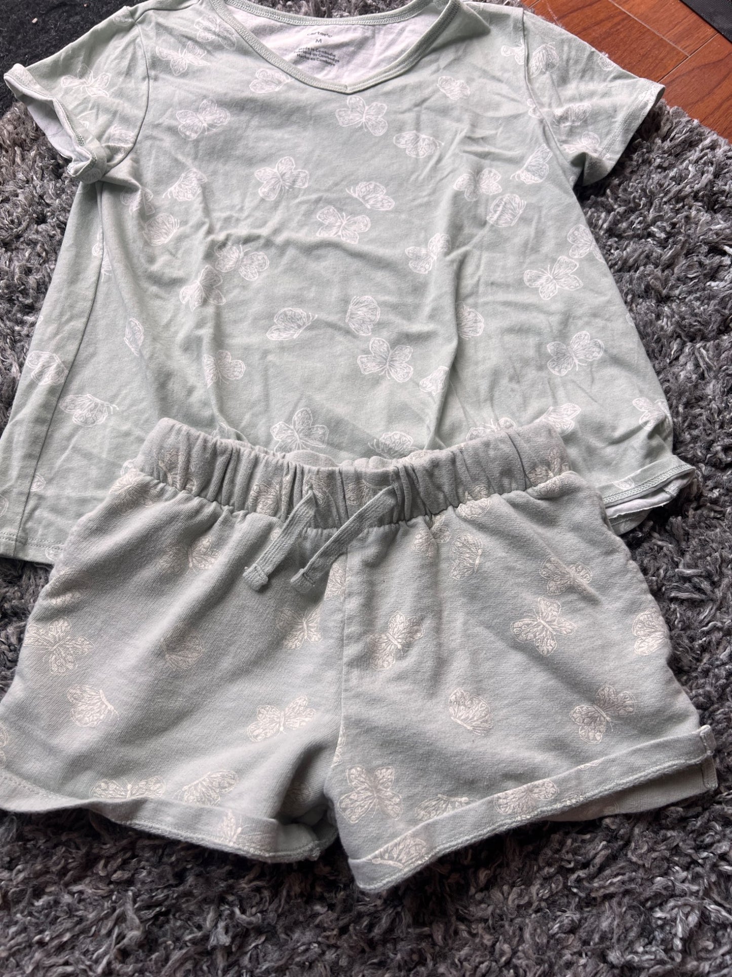 Girl’s Matching Set Butterfly Shirt/Shorts, Kids 7
