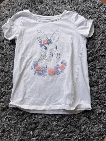 Girl’s Bunny/Flower T Shirt, Kids 7