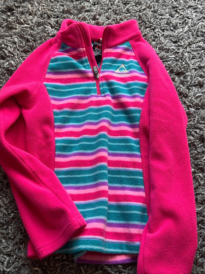 Girl’s Pink Half Zip Pull Over Sweater, Kids 7