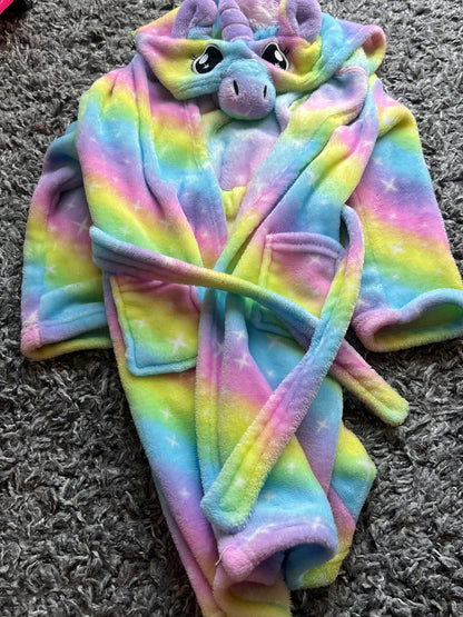 Girl’s Unicorn Bath Robe, Kids 6/6X