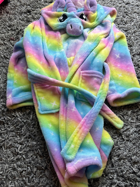 Girl’s Unicorn Bath Robe, Kids 6/6X