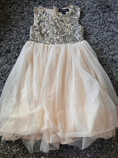 Girl’s Beige/Sequin Dress, Kids 5/5T