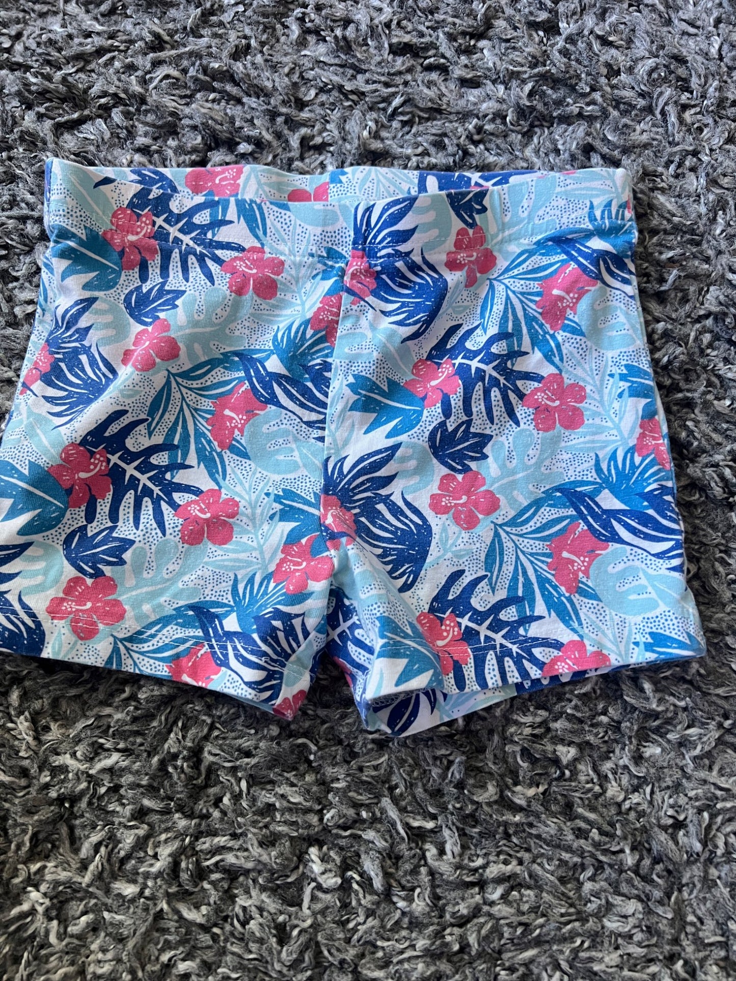 Girl’s Blue Hawaiian Style Shorts, Kids 7