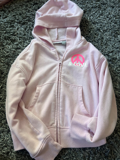 Girl’s Peace & Love Hoodie, Kids 7