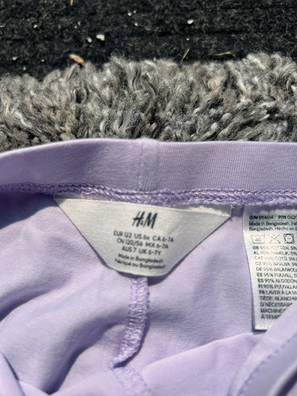Girl’s Lilac Purple Leggings , Kids 6/6X