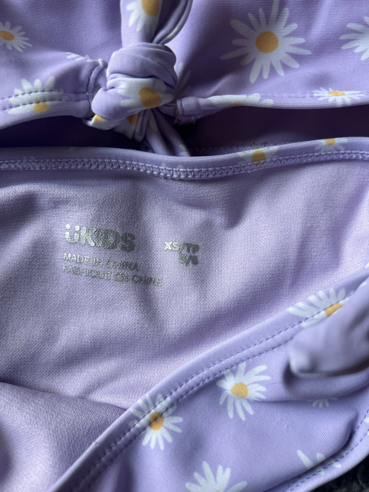 Girl’s Purple/Daisies Bikini Swimsuit, Kids 4/4T