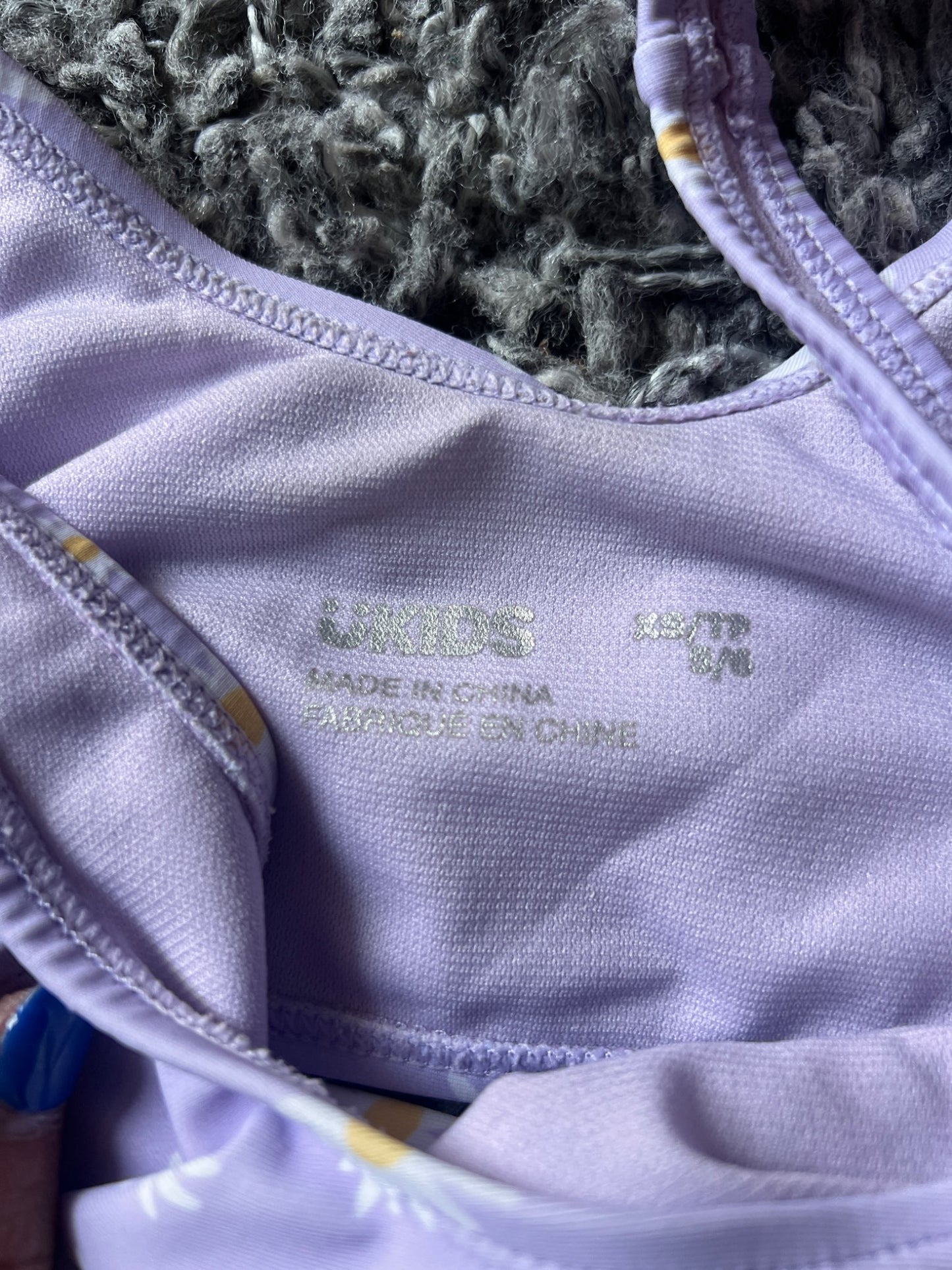Girl’s Purple/Daisies Bikini Swimsuit, Kids 4/4T