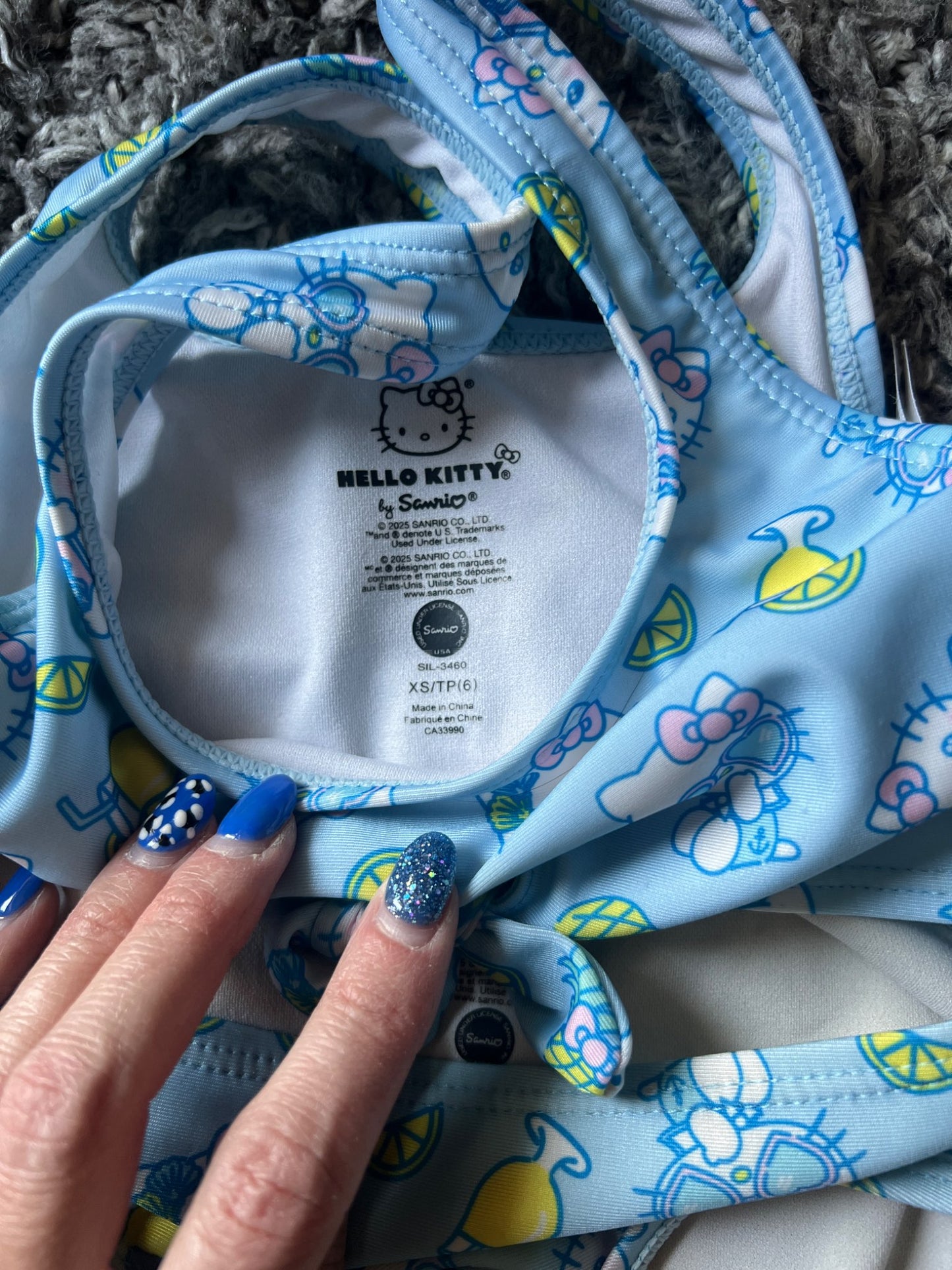 Girl’s Hello Kitty Bikini Swimsuit, Kids 6/6X