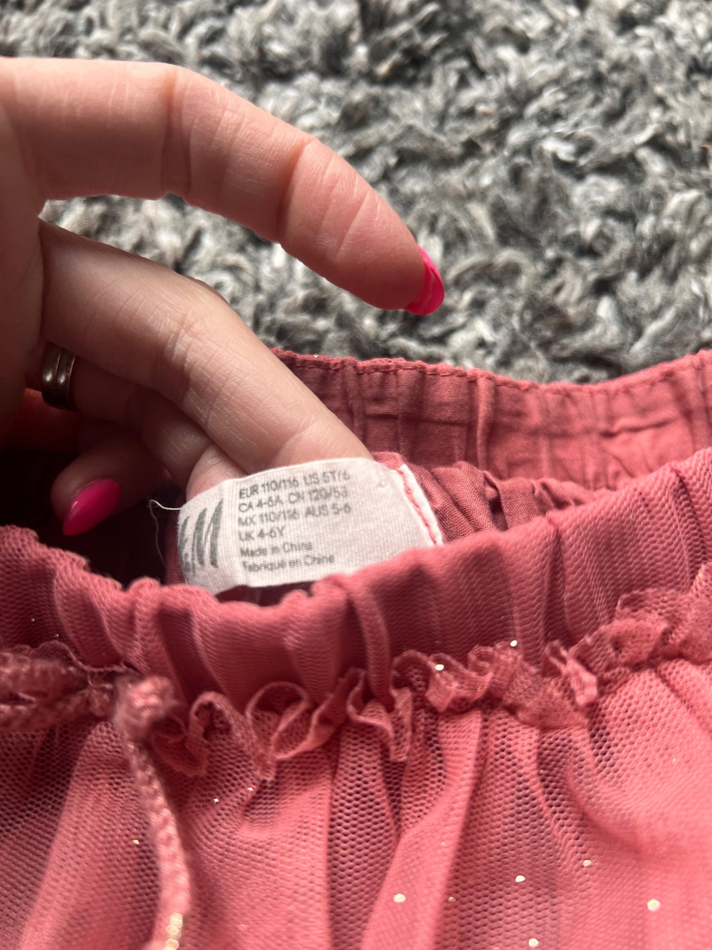 Girl’s Sparkly Dusty Pink Ballet Skirt , Kids 4/4T