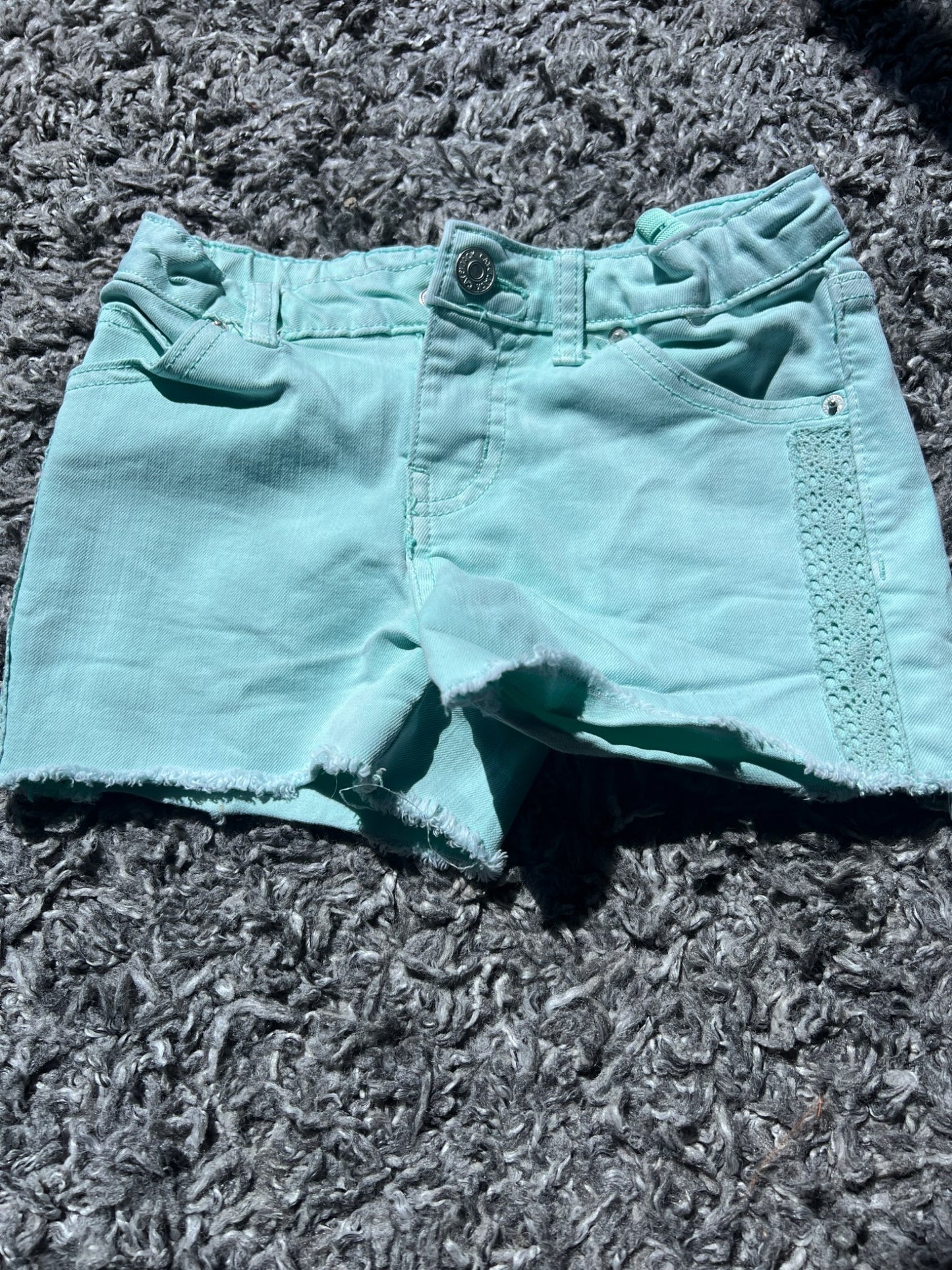 Light Teal Green Shorts, Kids 7
