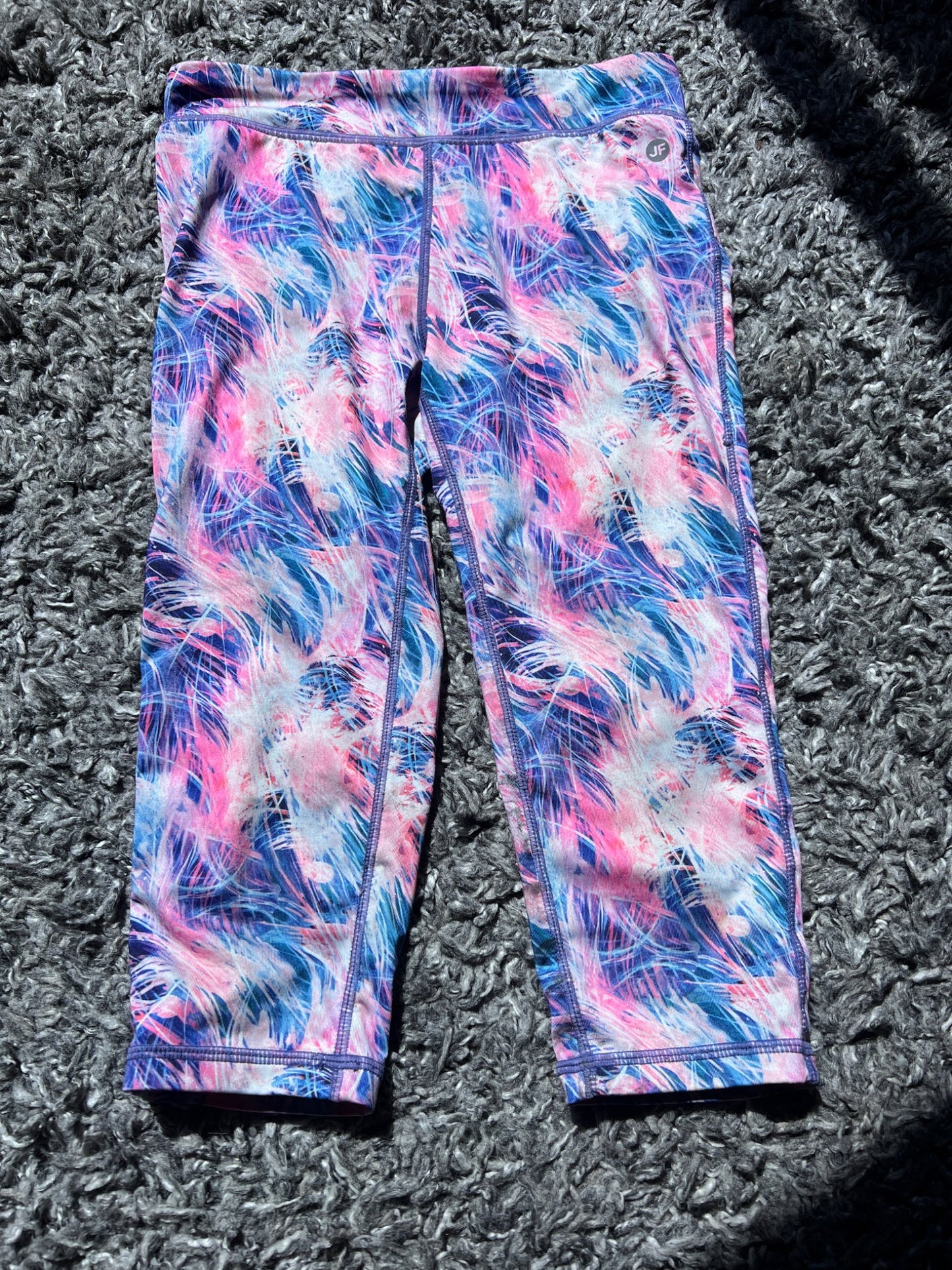 Girl’s Athletic Capris Leggings Pink/Blue, Kids 7