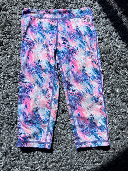 Girl’s Athletic Capris Leggings Pink/Blue, Kids 7