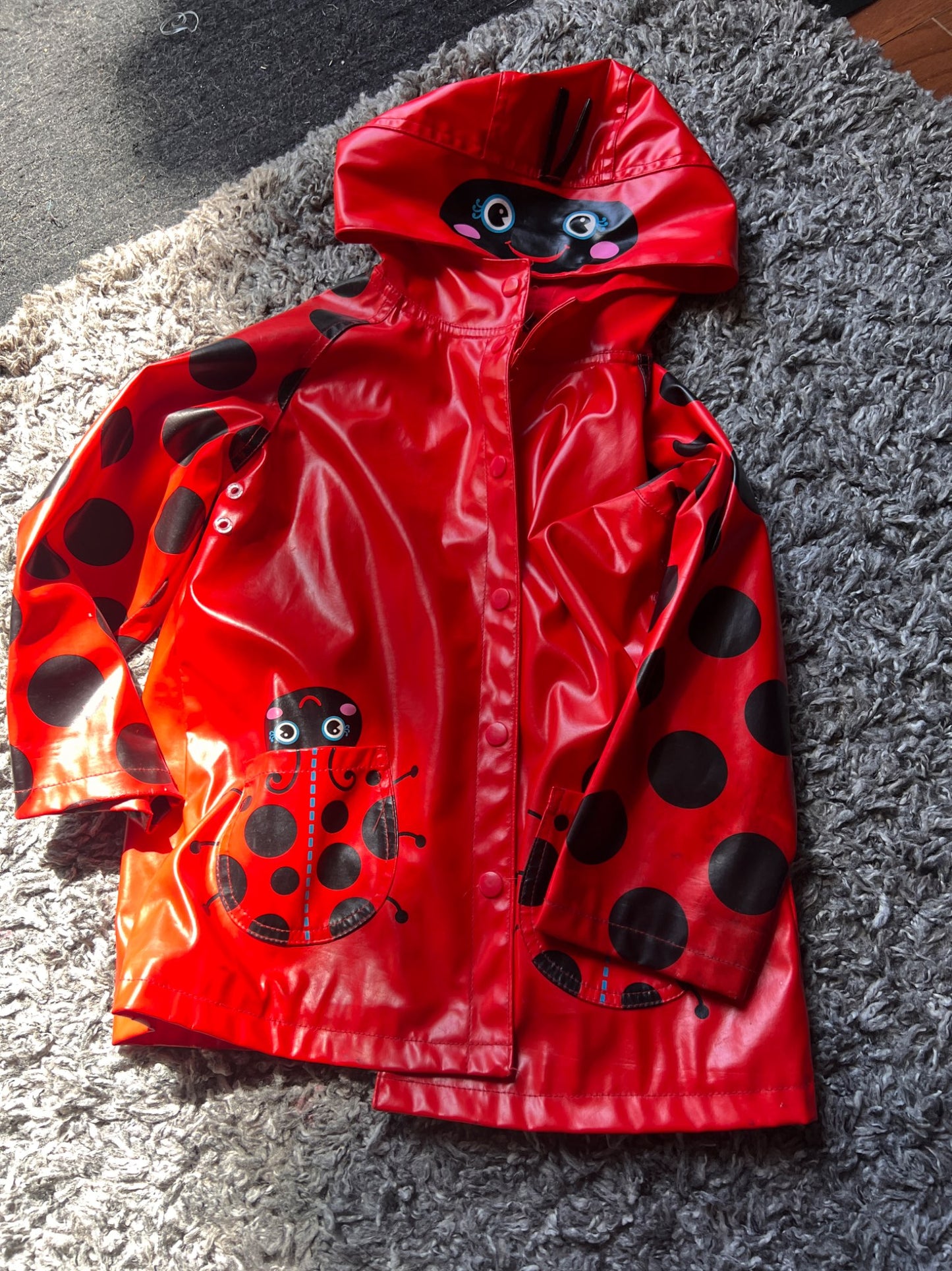 Girl’s LadyBug Raincoat, Kids 5/5T