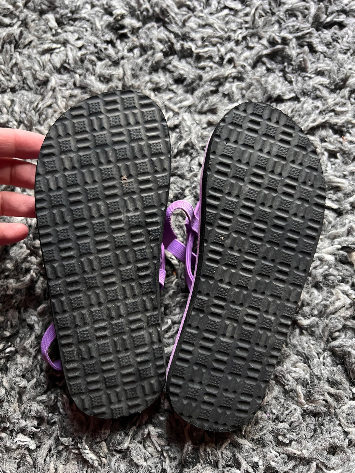Girl’s Purple Tropical Flip Flops Sandals, Shoes 13 (Kids:4-8yr)