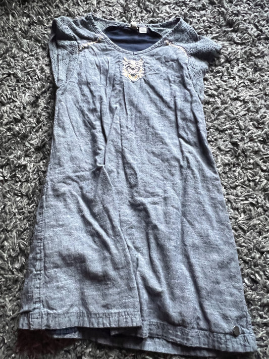 Girl’s Jean Dress with Embroidery, Kids 6/6X