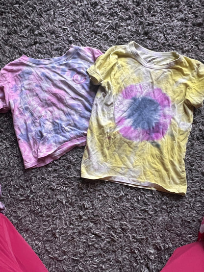 Girl’s Mixed Bundle of Tie Dye Shirts, Kids 6/6X
