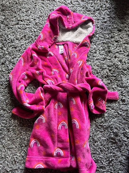 Girl’s Pink/ Rainbow Housecoat, Kids 7