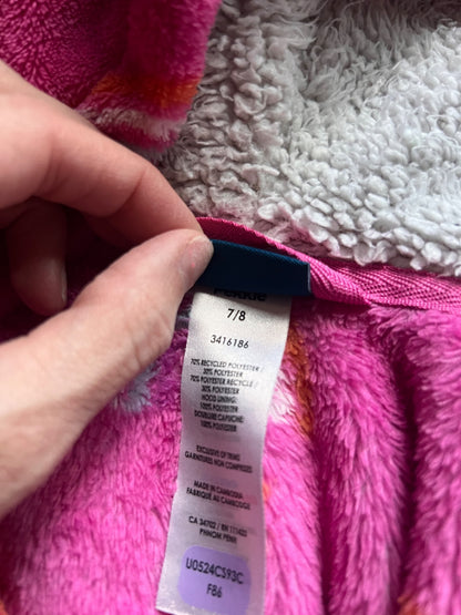 Girl’s Pink/ Rainbow Housecoat, Kids 7