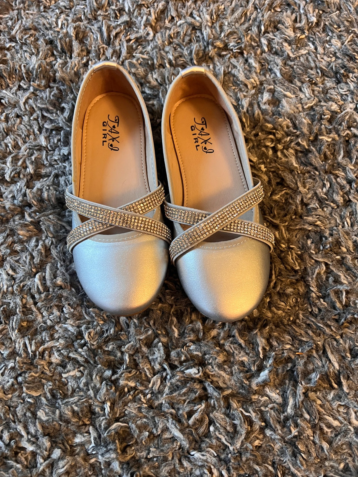 Girl’s Silver Dress Shoes, Shoes 12 (Toddler:2-4yr)