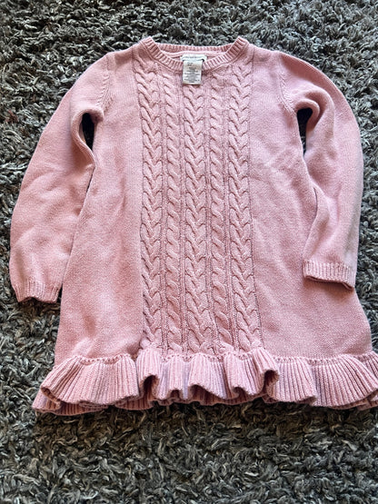 Girl’s Pink Cable Knit Sweater, Kids 5/5T