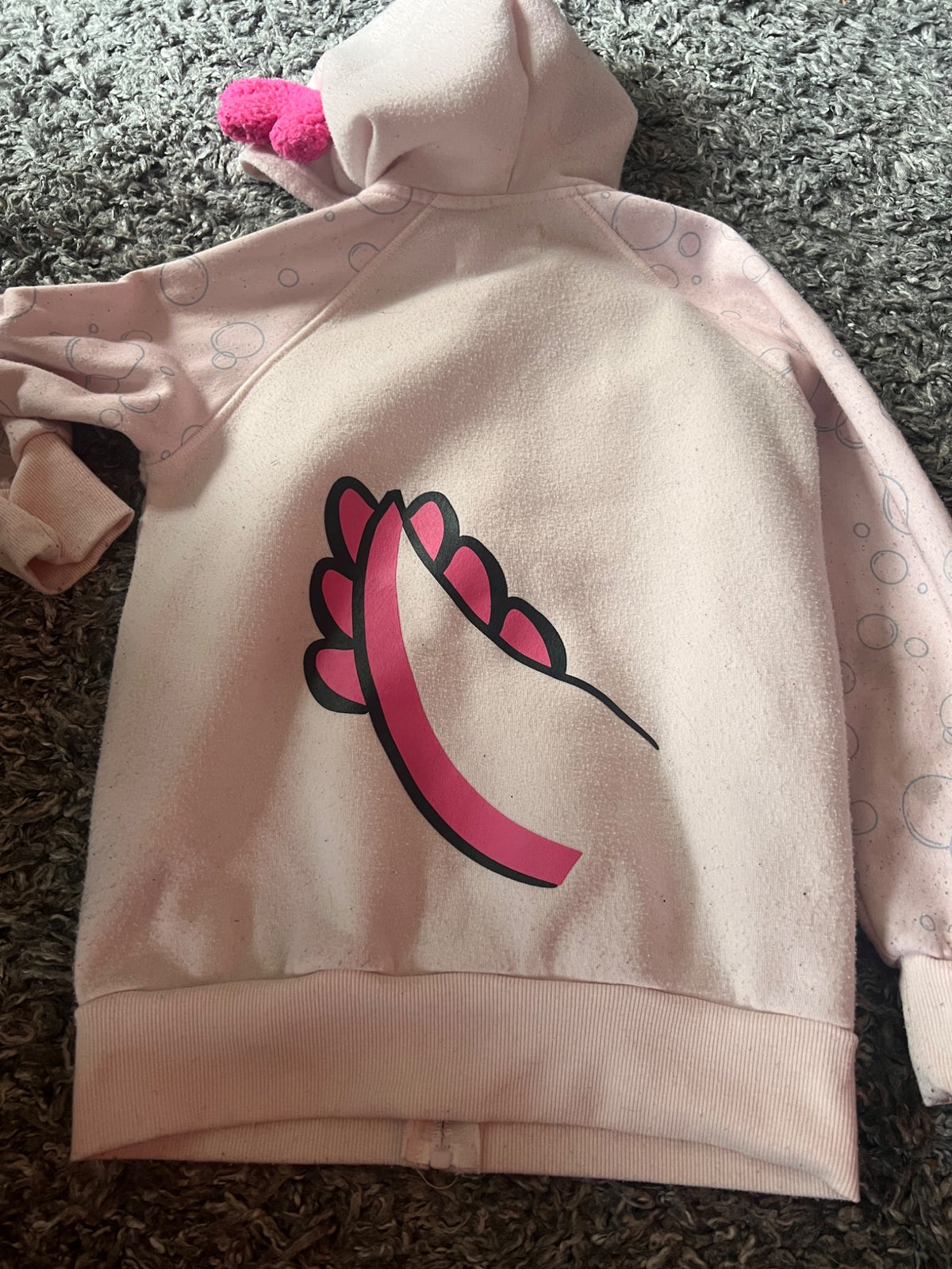 Girl’s Axolotyl Zip up Hoodie, Kids 7