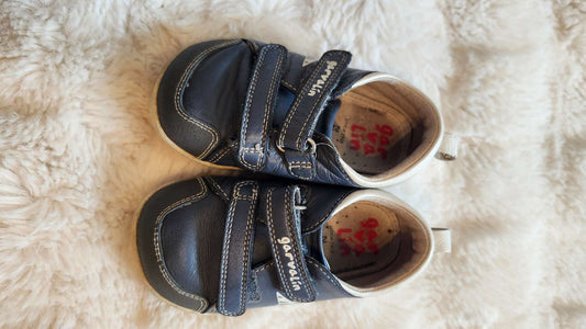 Garvalin Barefoot Navy Blue Velcro Baby Shoes Size 22, Shoes 7 (Walkers:12-24 mth)