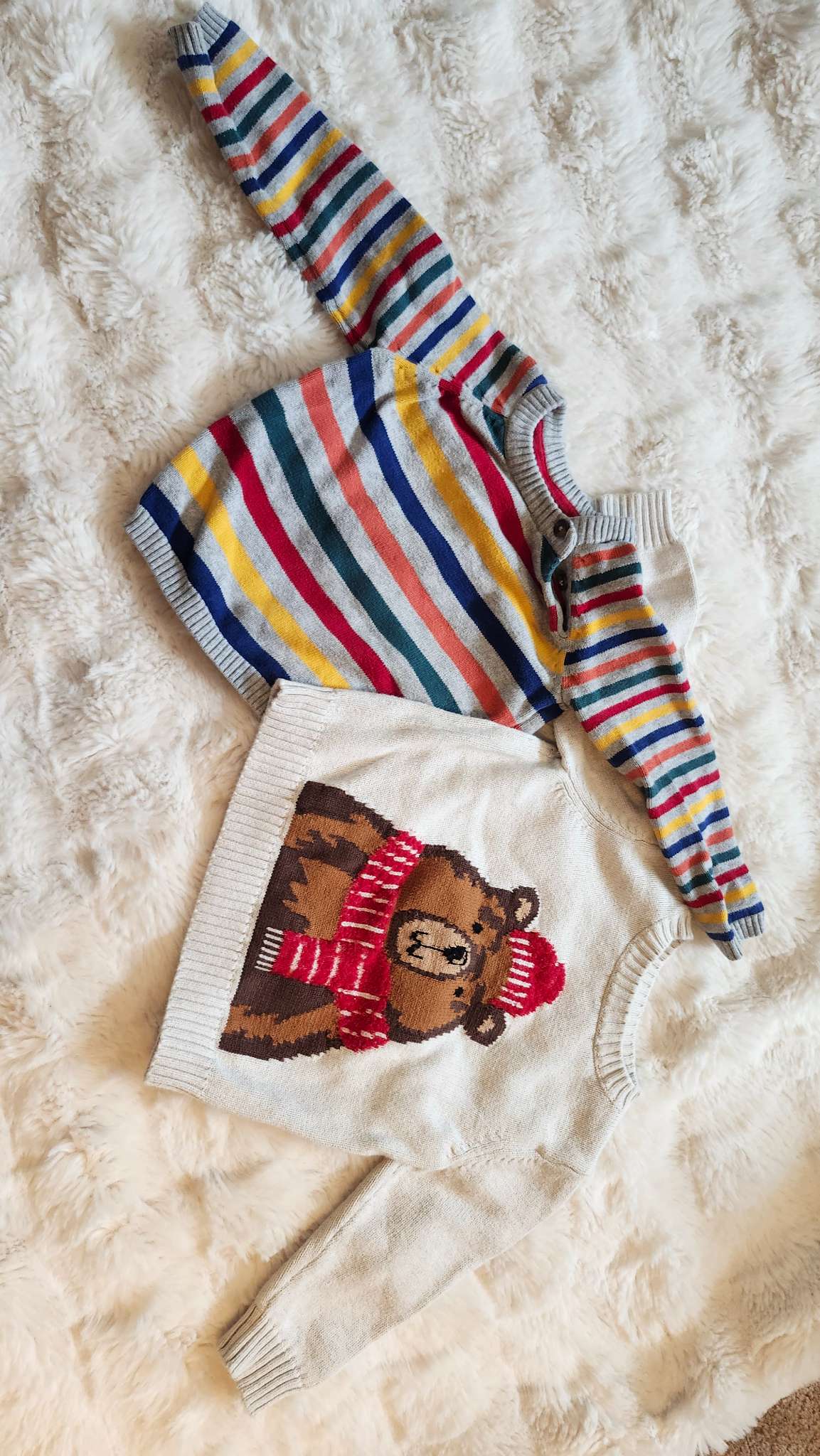 Old Navy baby sweaters 18-24M - striped & bear, Kids 24 Month (18-24M)