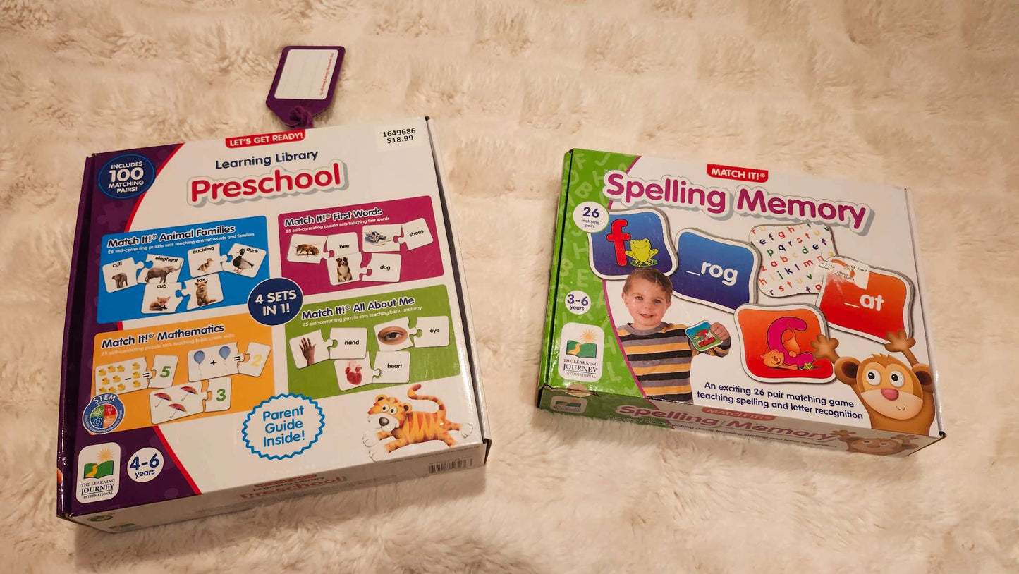 Learn to read! The Learning Journey Preschool Learning Library and Match It! Spelling Memory Games