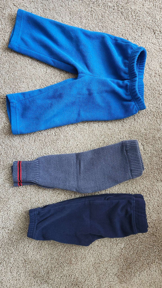 3 Baby Fleece Pants , Kids 9 Month (6-9M)