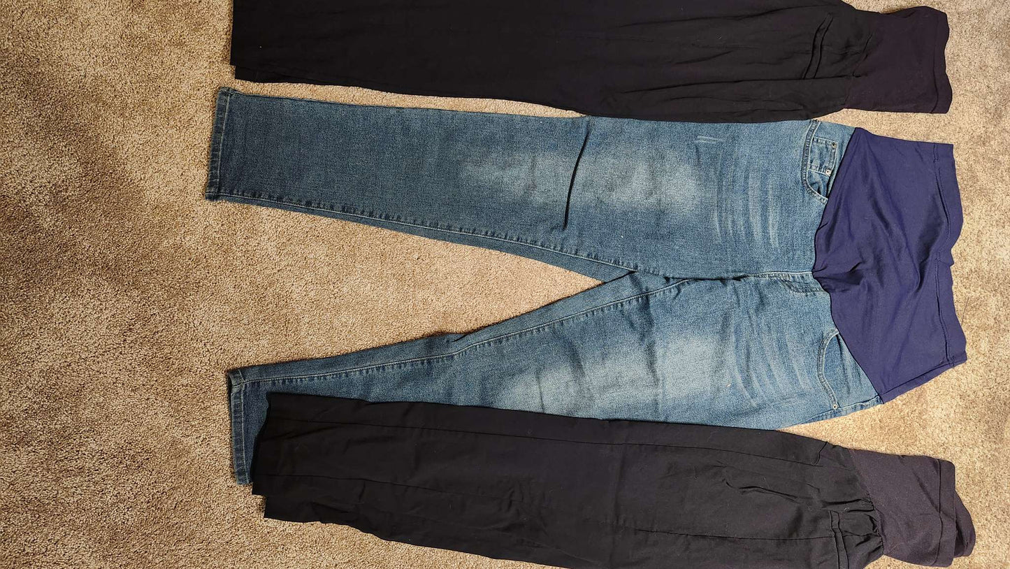 Pregnancy work pants 3 pack, Maternity L (12-14)